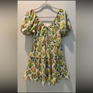 Laundry By Shelli Segal Floral Dress with Puff Sleeves